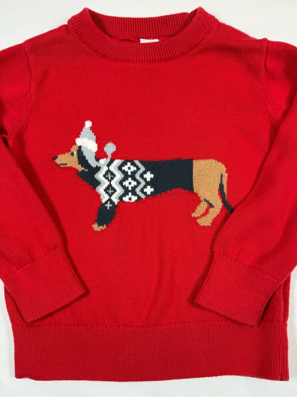 GAP Toddler Dachshund Christmas Sweater 4 Holiday Fair Isle Dog Cottagecore Cute